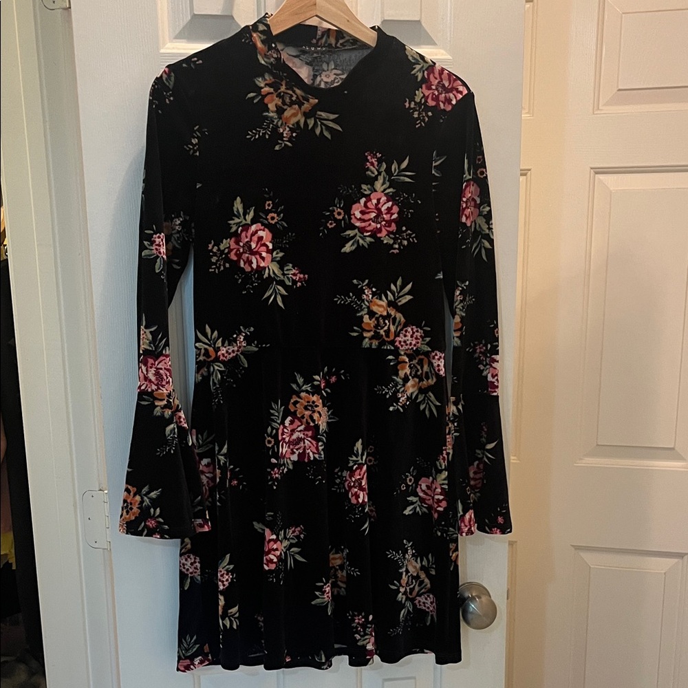 As U Wish Black Floral Midi Dress